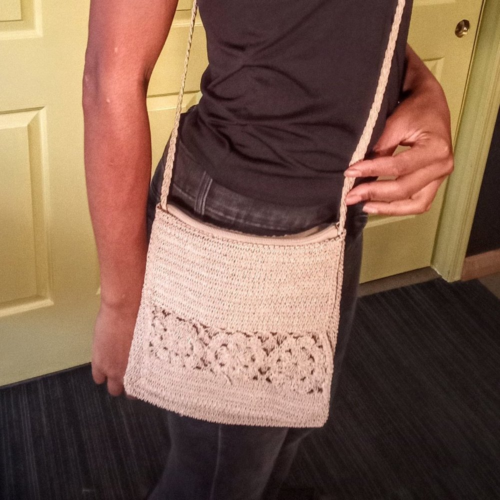 vintage The Sak side strap bag. Handmade in China.